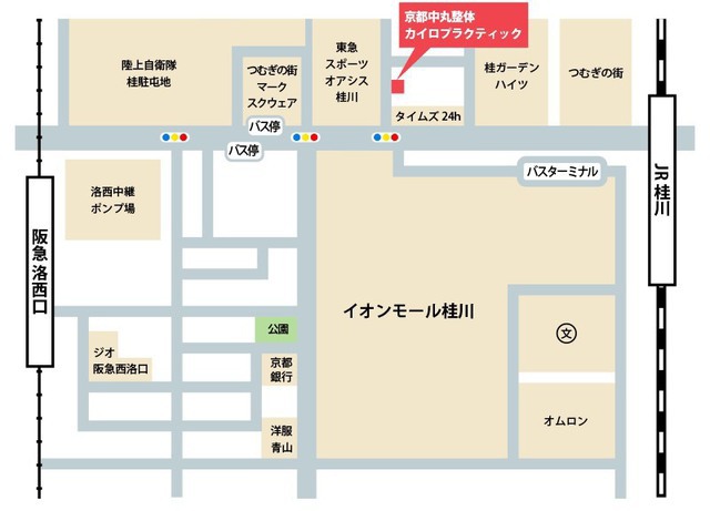 桂川の整体院の地図